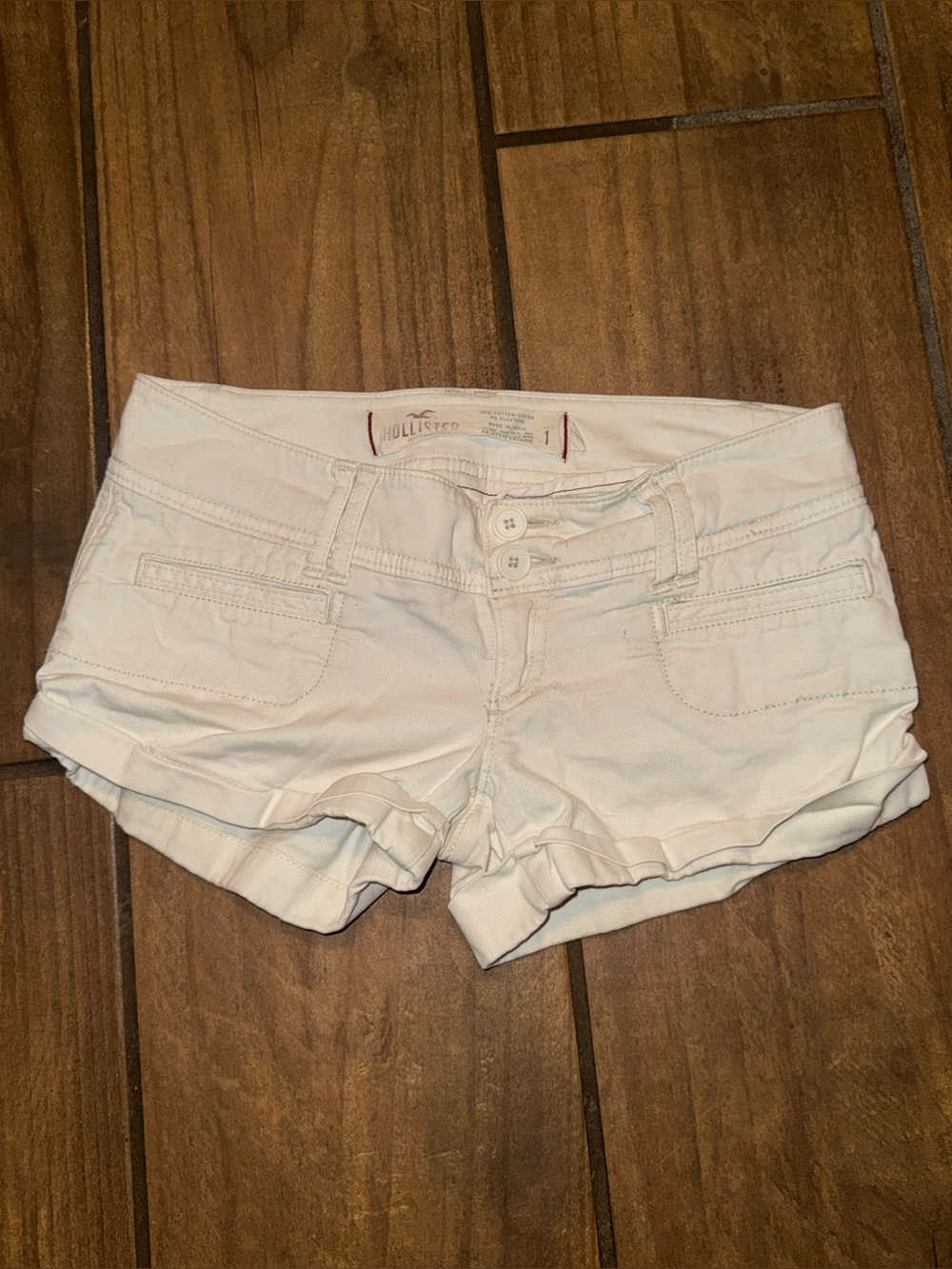 Hollister Women Clear Cotton Cut Off Shorts Size 1